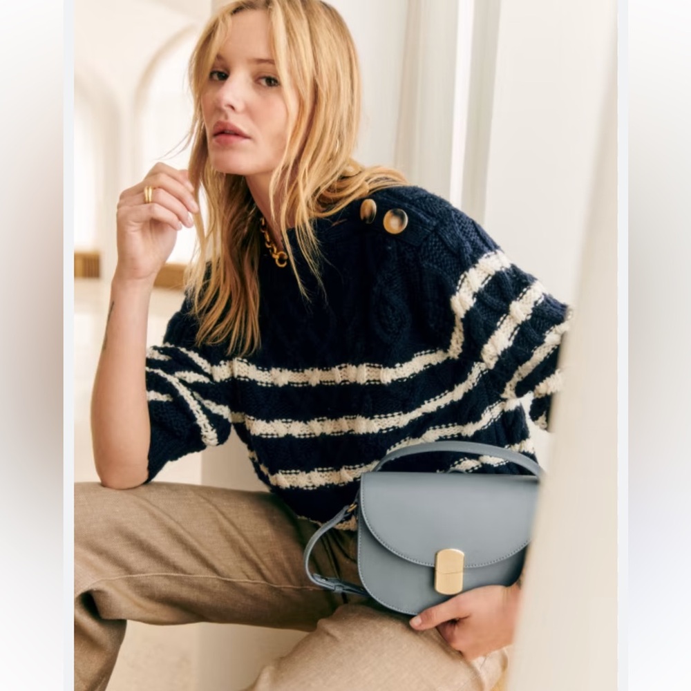 Sezane James navy striped sweater. Size S